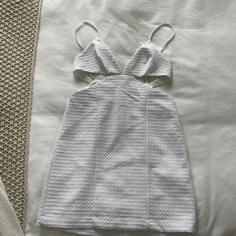White Zara Cut out Dress